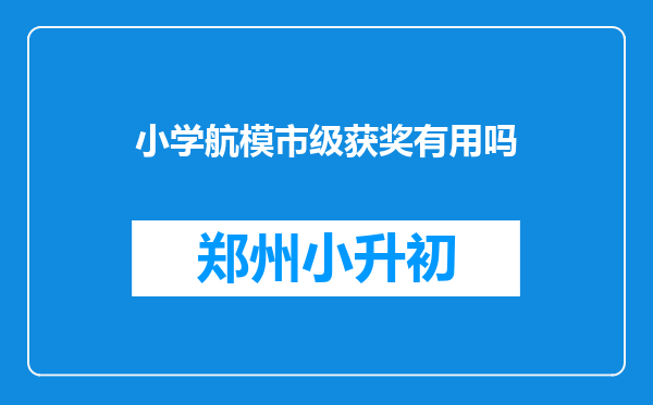 小学航模市级获奖有用吗