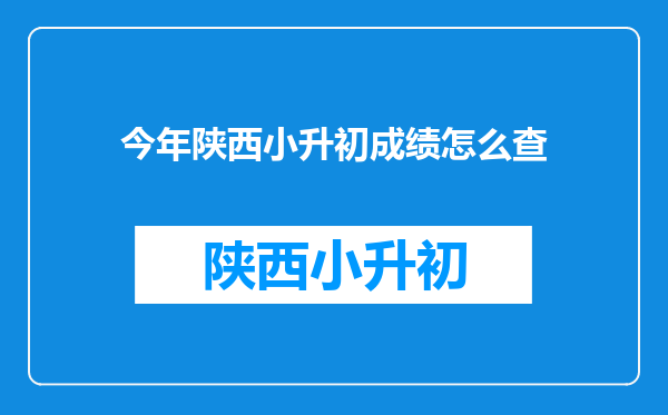 今年陕西小升初成绩怎么查