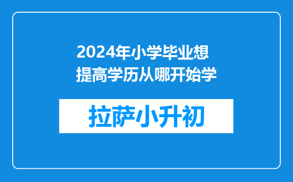 2024年小学毕业想提高学历从哪开始学