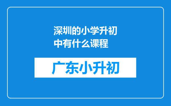 深圳的小学升初中有什么课程