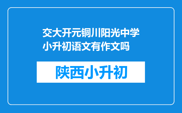 交大开元铜川阳光中学小升初语文有作文吗