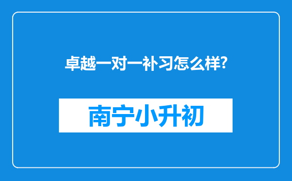 卓越一对一补习怎么样?