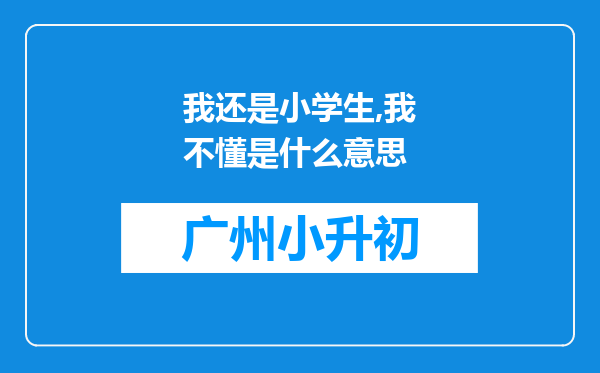 我还是小学生,我不懂是什么意思