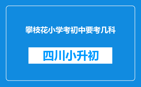 攀枝花小学考初中要考几科