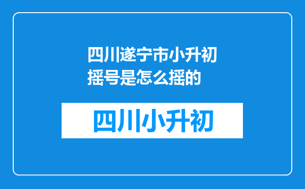 四川遂宁市小升初摇号是怎么摇的