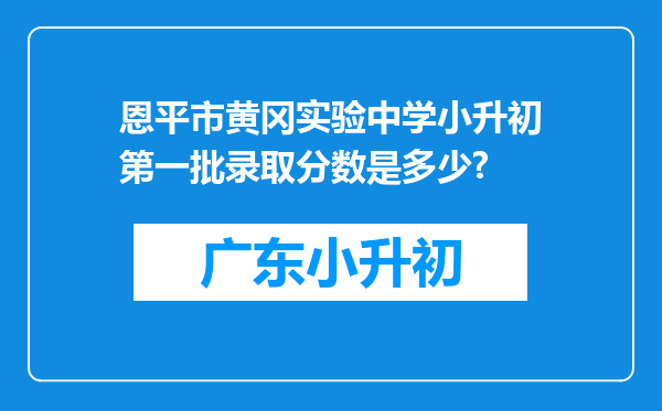 恩平市黄冈实验中学小升初第一批录取分数是多少?