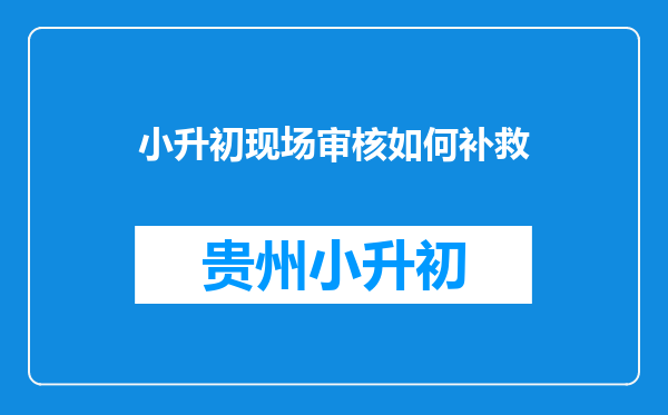 小升初现场审核如何补救