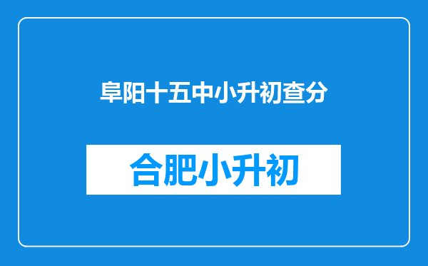 阜阳十五中小升初查分