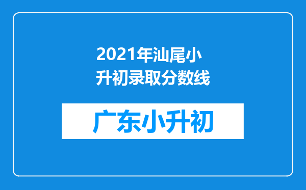 2021年汕尾小升初录取分数线