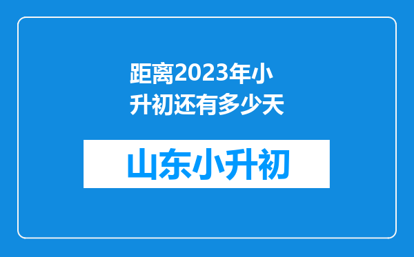 距离2023年小升初还有多少天