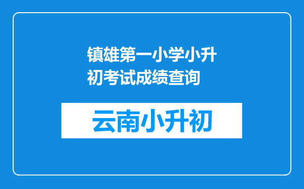 镇雄第一小学小升初考试成绩查询