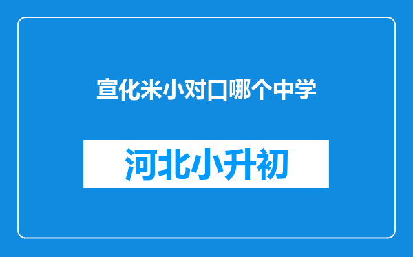 宣化米小对口哪个中学