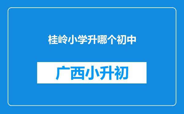 桂岭小学升哪个初中