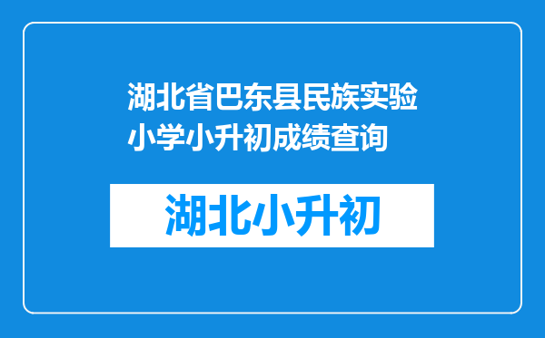 湖北省巴东县民族实验小学小升初成绩查询