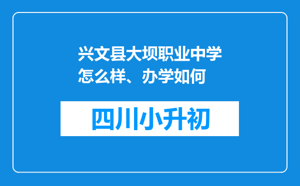 兴文县大坝职业中学怎么样、办学如何