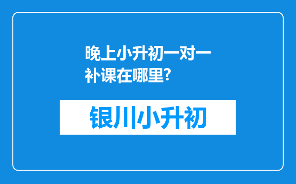 晚上小升初一对一补课在哪里?