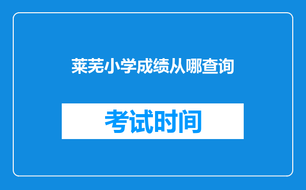 莱芜小学成绩从哪查询