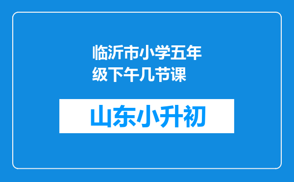 临沂市小学五年级下午几节课