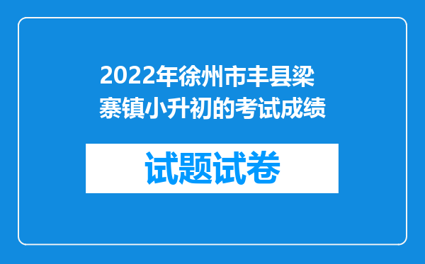 2022年徐州市丰县梁寨镇小升初的考试成绩