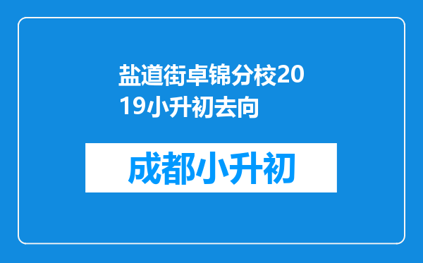 盐道街卓锦分校2019小升初去向