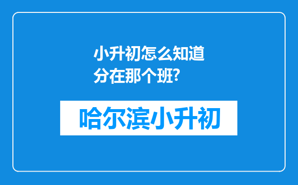 小升初怎么知道分在那个班?