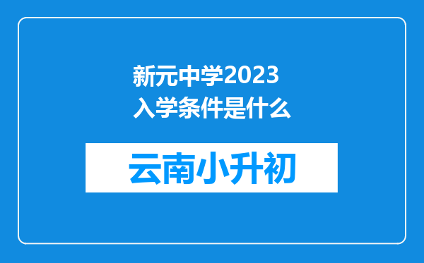 新元中学2023入学条件是什么