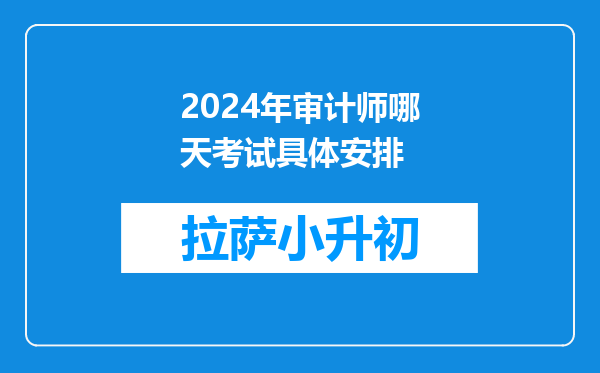 2024年审计师哪天考试具体安排