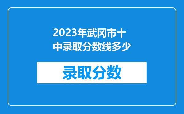 2023年武冈市十中录取分数线多少