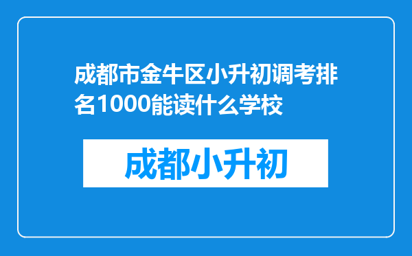 成都市金牛区小升初调考排名1000能读什么学校