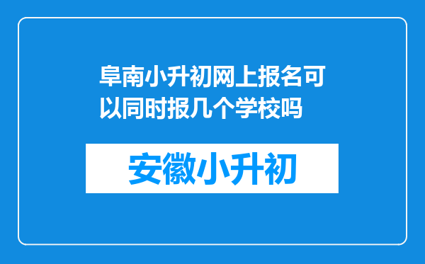 阜南小升初网上报名可以同时报几个学校吗