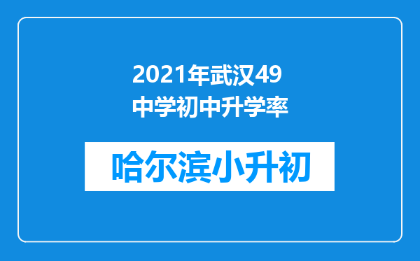 2021年武汉49中学初中升学率