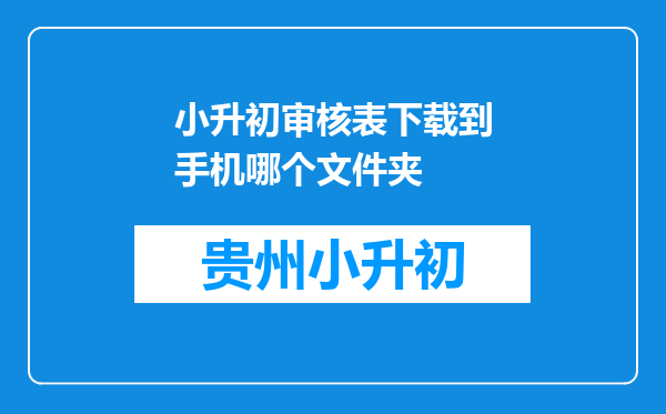 小升初审核表下载到手机哪个文件夹