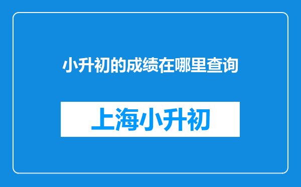 小升初的成绩在哪里查询