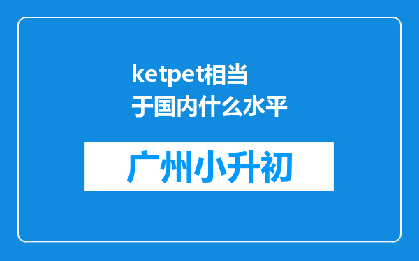 ketpet相当于国内什么水平