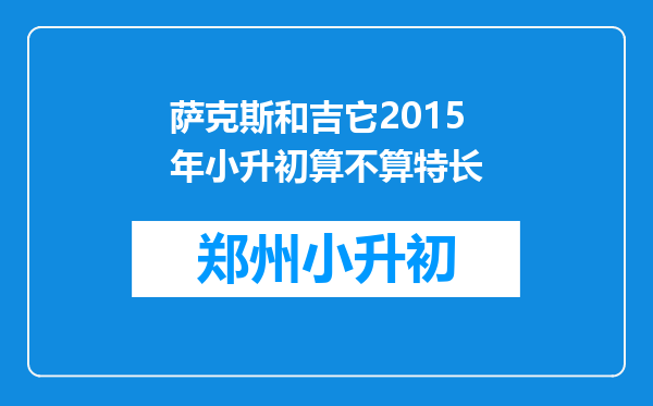 萨克斯和吉它2015年小升初算不算特长