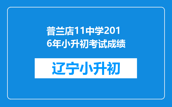 普兰店11中学2016年小升初考试成绩