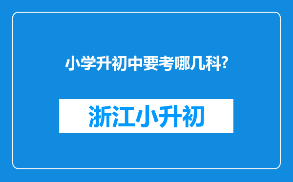 小学升初中要考哪几科?