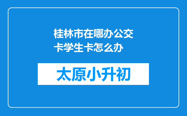 桂林市在哪办公交卡学生卡怎么办