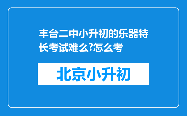 丰台二中小升初的乐器特长考试难么?怎么考