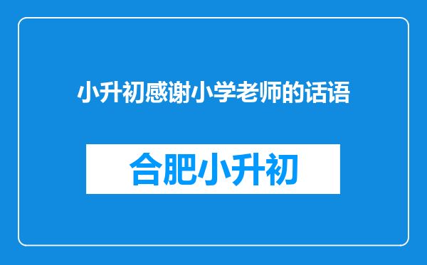 小升初感谢小学老师的话语