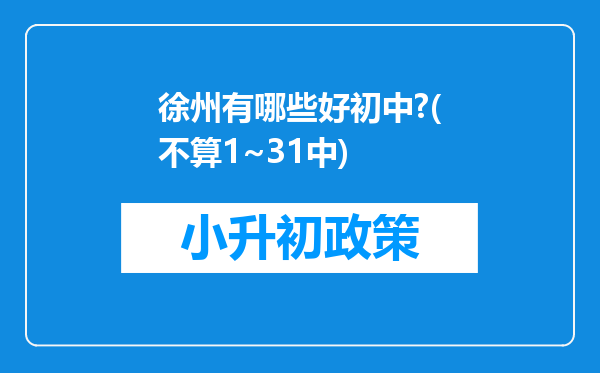 徐州有哪些好初中?(不算1~31中)