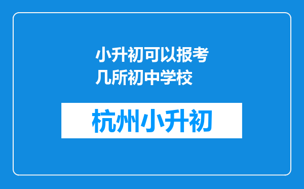 小升初可以报考几所初中学校