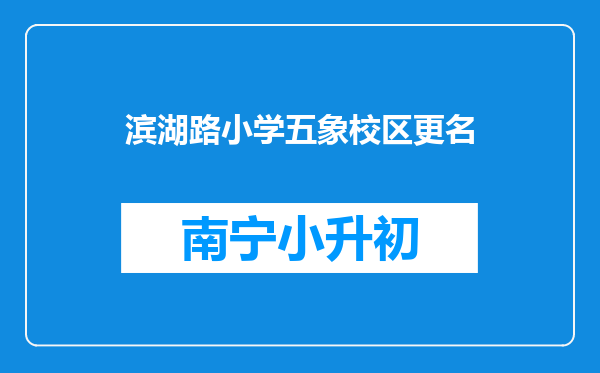 滨湖路小学五象校区更名