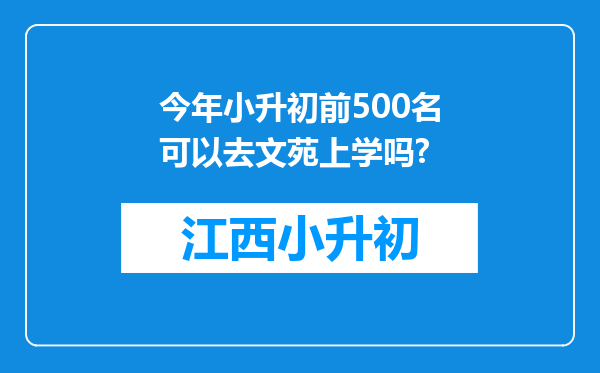 今年小升初前500名可以去文苑上学吗?