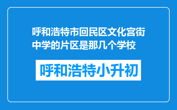 呼和浩特市回民区文化宫街中学的片区是那几个学校