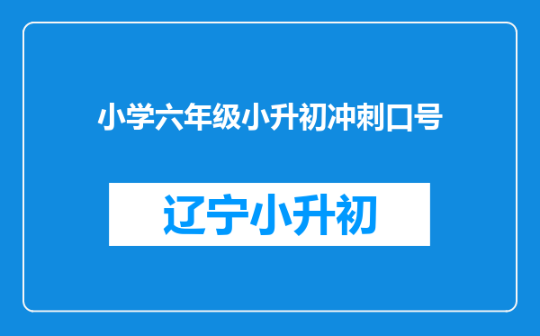 小学六年级小升初冲刺口号