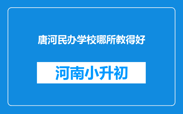 唐河民办学校哪所教得好