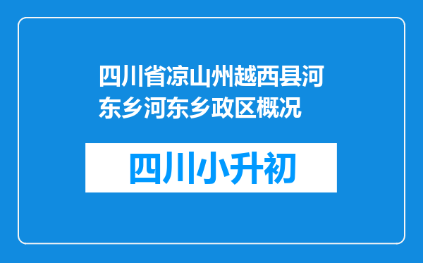 四川省凉山州越西县河东乡河东乡政区概况