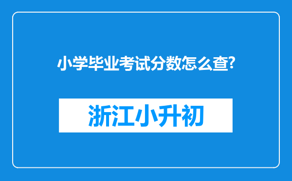 小学毕业考试分数怎么查?