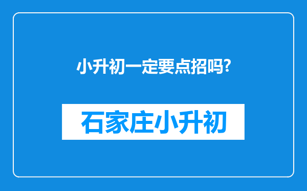 小升初一定要点招吗?